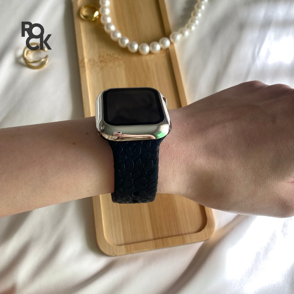 Rubber Leopard carved Apple Watch Strap