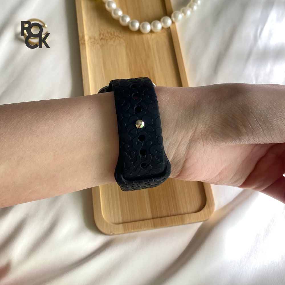 Rubber Leopard carved Apple Watch Strap