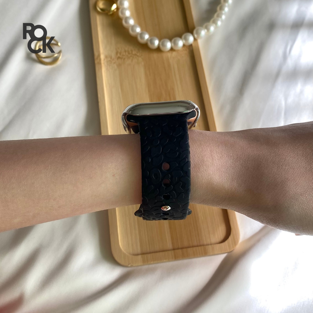 Rubber Leopard carved Apple Watch Strap