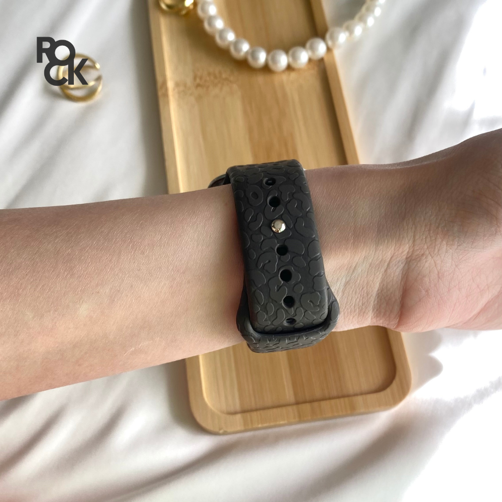 Rubber Leopard carved Apple Watch Strap