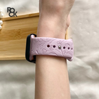 Rubber Flowers Carved Apple Watch Strap