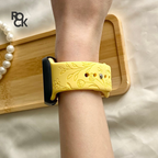 Rubber Flowers Carved Apple Watch Strap
