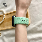 Rubber Flowers Carved Apple Watch Strap