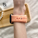 Rubber Flowers Carved Apple Watch Strap